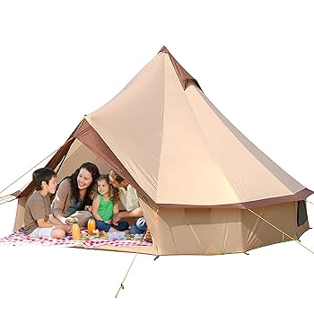 Amazon.co.jp: ラウンドベルテント、ジッパー式メッシュドアと窓