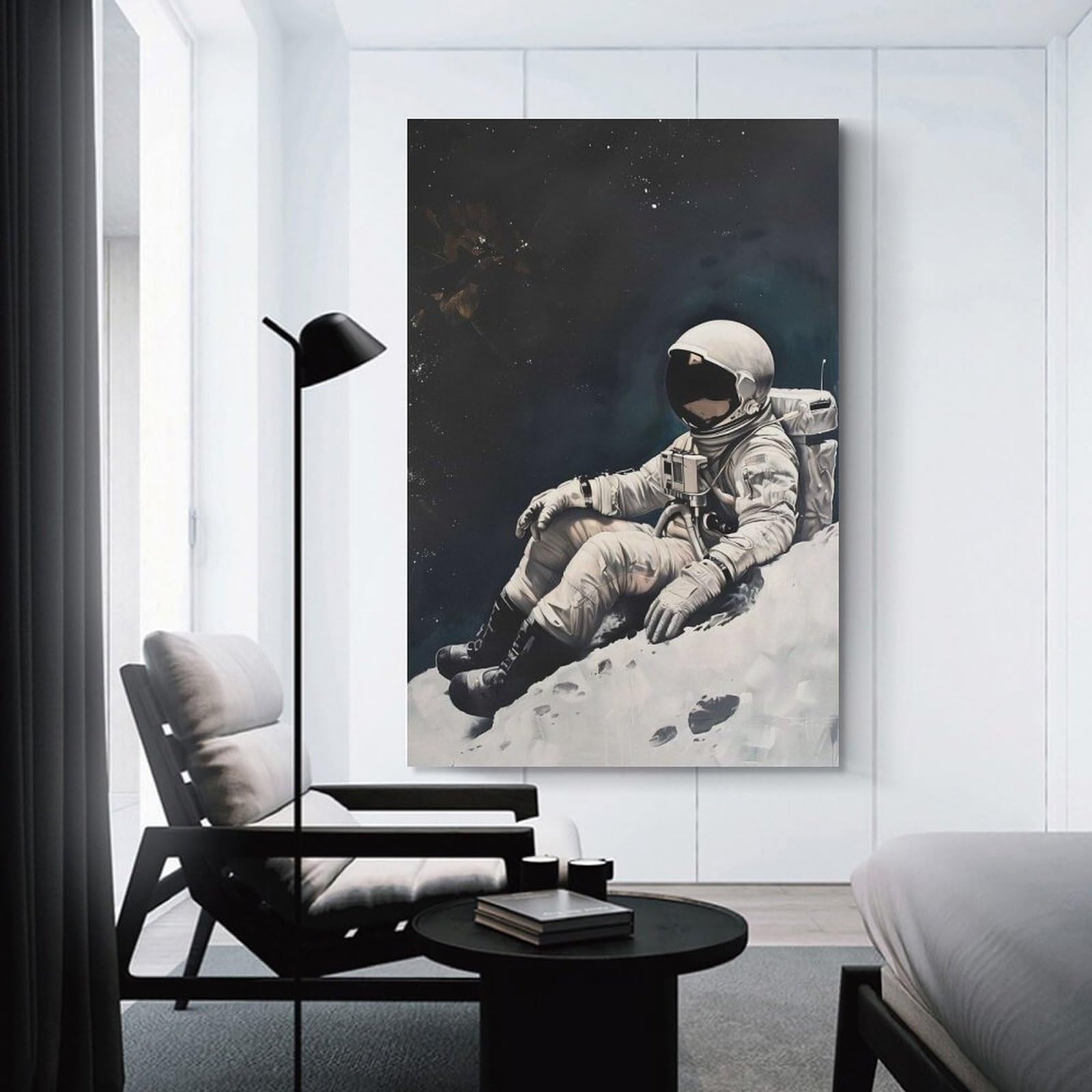Junmoney Moon Serenity Canvas Wall Picture 08x12inch(20x30cm), for Living Room, Bedroom Or Apartment Walls, Modern Wall Decor for Cosy Interiors