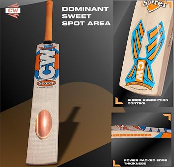 CW Scorer Kashmir Willow Cricket Bat | Sweetspot ThickEdge