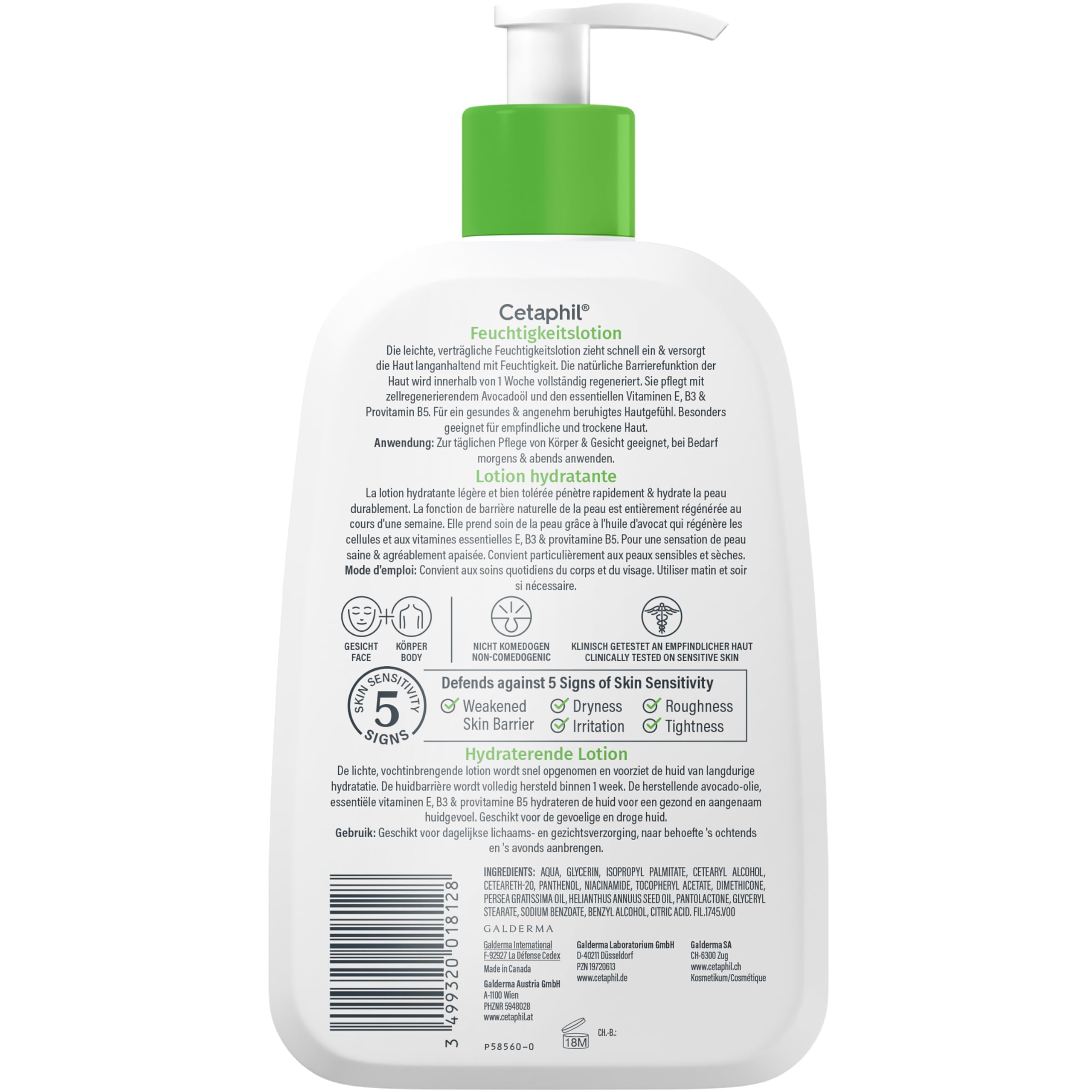 Cetaphil Feuchtigkeitslotion Körperpflege, empfindliche Haut, 473ml – Ansicht 2