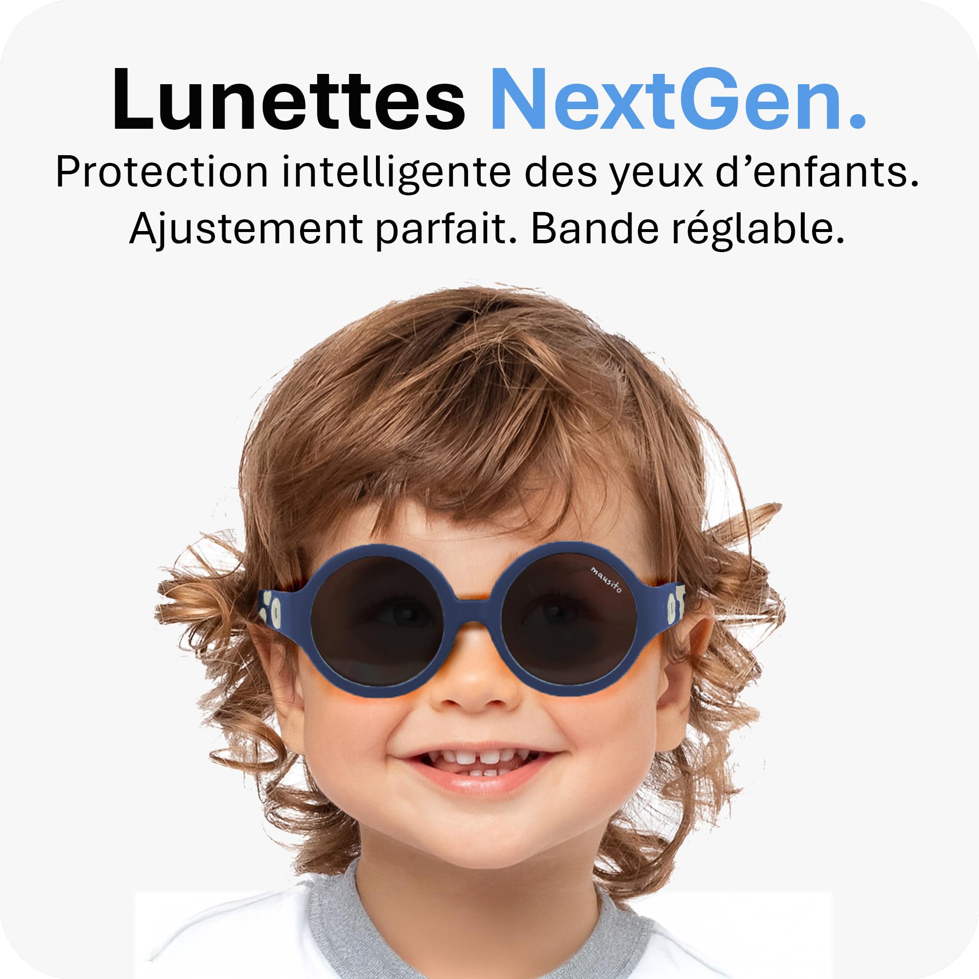 Mausito Lunettes de soleil enfant monture flexible & bandeau ajustable | Lunettes de soleil bébé et enfant protection 100% UV & sans BPA | Design européen, maintien parfait | 6-24 mois et 2-5 ans