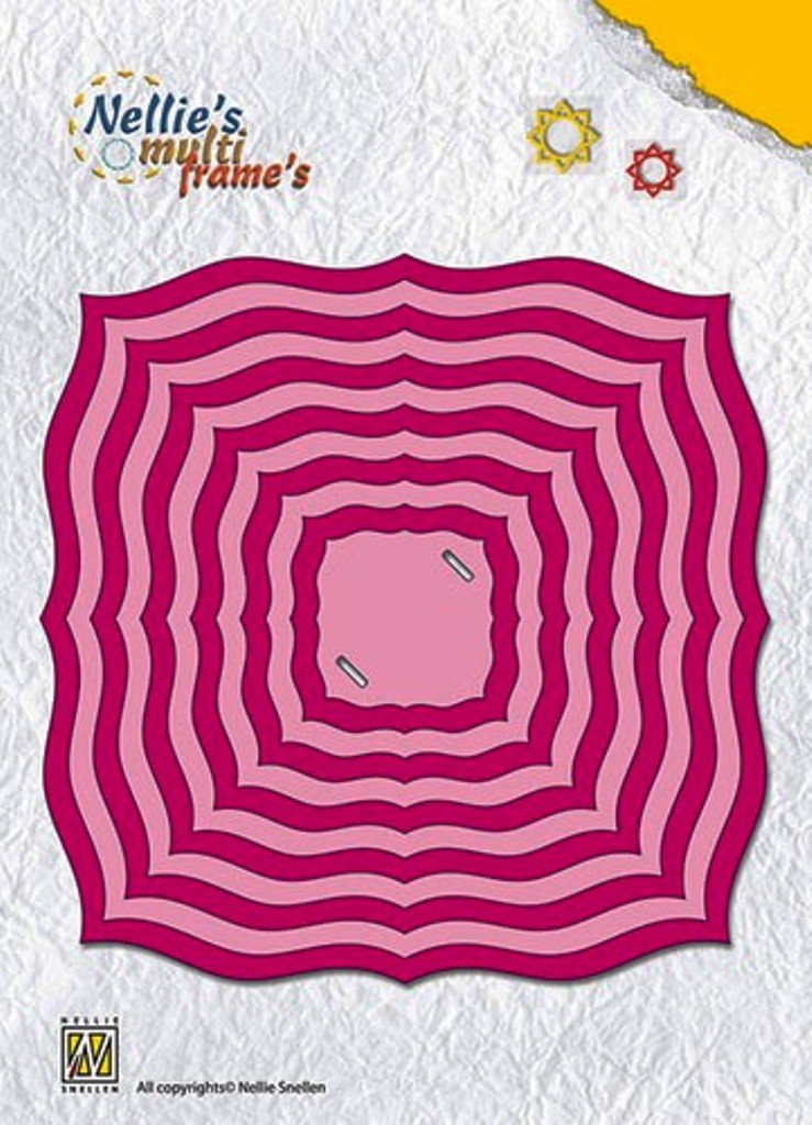 Nellie's Choice Nesting Multi Frame, 11.1 x 11.6 cm, 12 Cutting, Card Making Supplies, Metal Dies for Scrapbooking, DIY and Paper Crafts, Pink, 11,09 x 11,6 cm