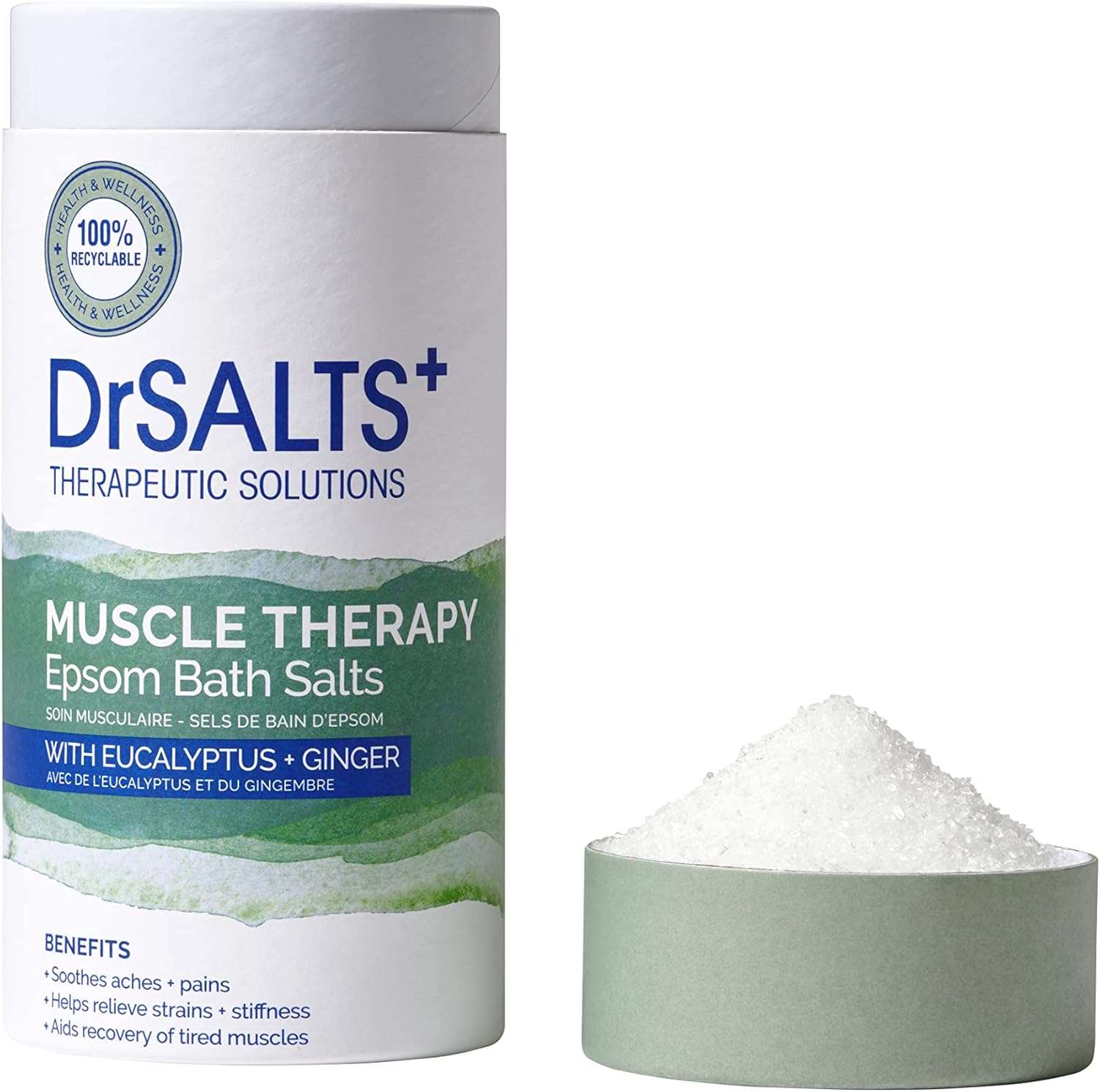 DrSALTS+ Muscle Therapy Epsom Salts Invigorating Epsom Bath Salts for
