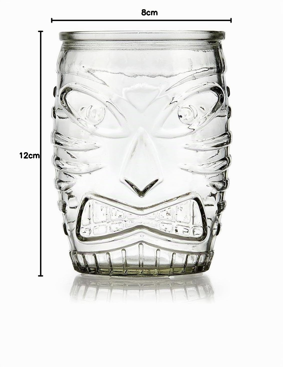 PEGANE Lot de 12 Verres à Cocktail TIKI gobelet Verres en Relief pour Cocktails Exotiques 47.3cl - 8x8x12m