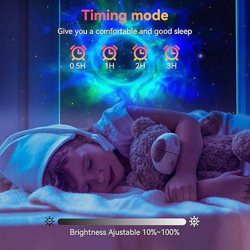 Miniatura 5 de Nezylaf Robot Galaxy Proyector de cielo estrellado, nebulosa astronauta, galaxia, estrella, luz nocturna y altavoz de música de ruido blanco,