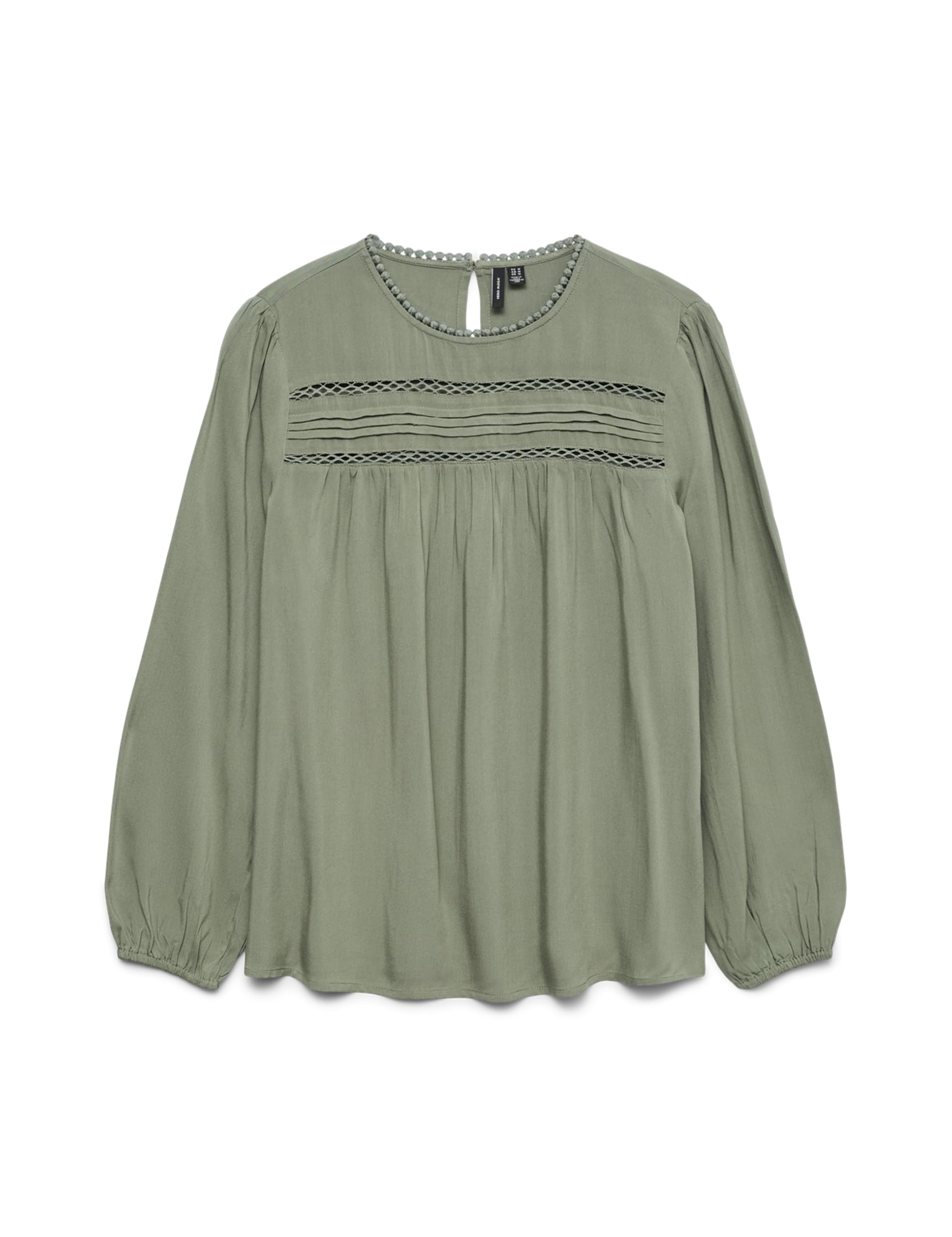VERO MODA Vmdebbie Ls Pleat Top WVN Ga Noos, Laurel Wreath, M