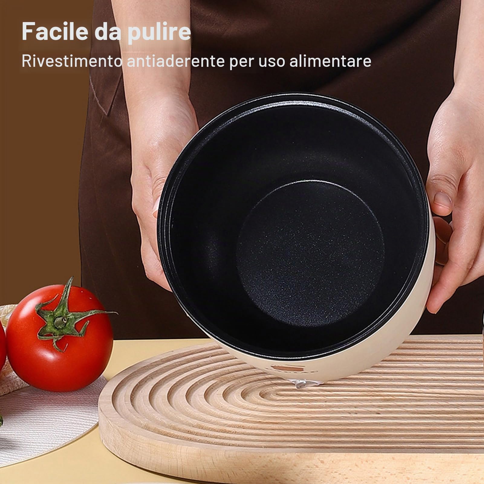 Produttore di Cuociriso Elettrico da 300 W per Cottura a Vapore, 1,8l Multifunzionale Portatile, Cucchiaio Per Riso e Cereali per La Casa, Appartamenti e Dormitori