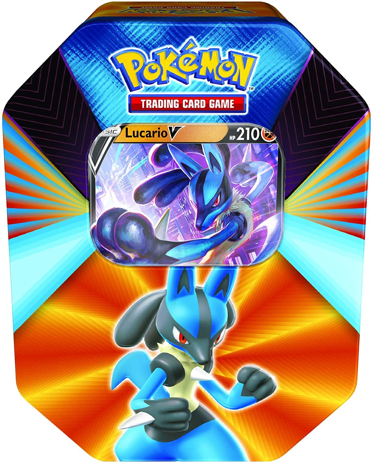 Amazon.com: Card Game Lucario TCG V Forces Tin (English) - 4 Packs - Promo  Card : Toys & Games