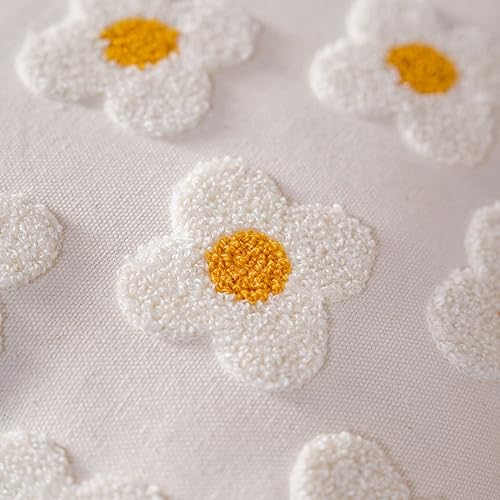 Miniatura 3 de ARTMAGIC Fundas de almohada decorativas con bordado de margaritas florales para primavera y verano, funda de cojín cuadrada para sofá, cama, sala de