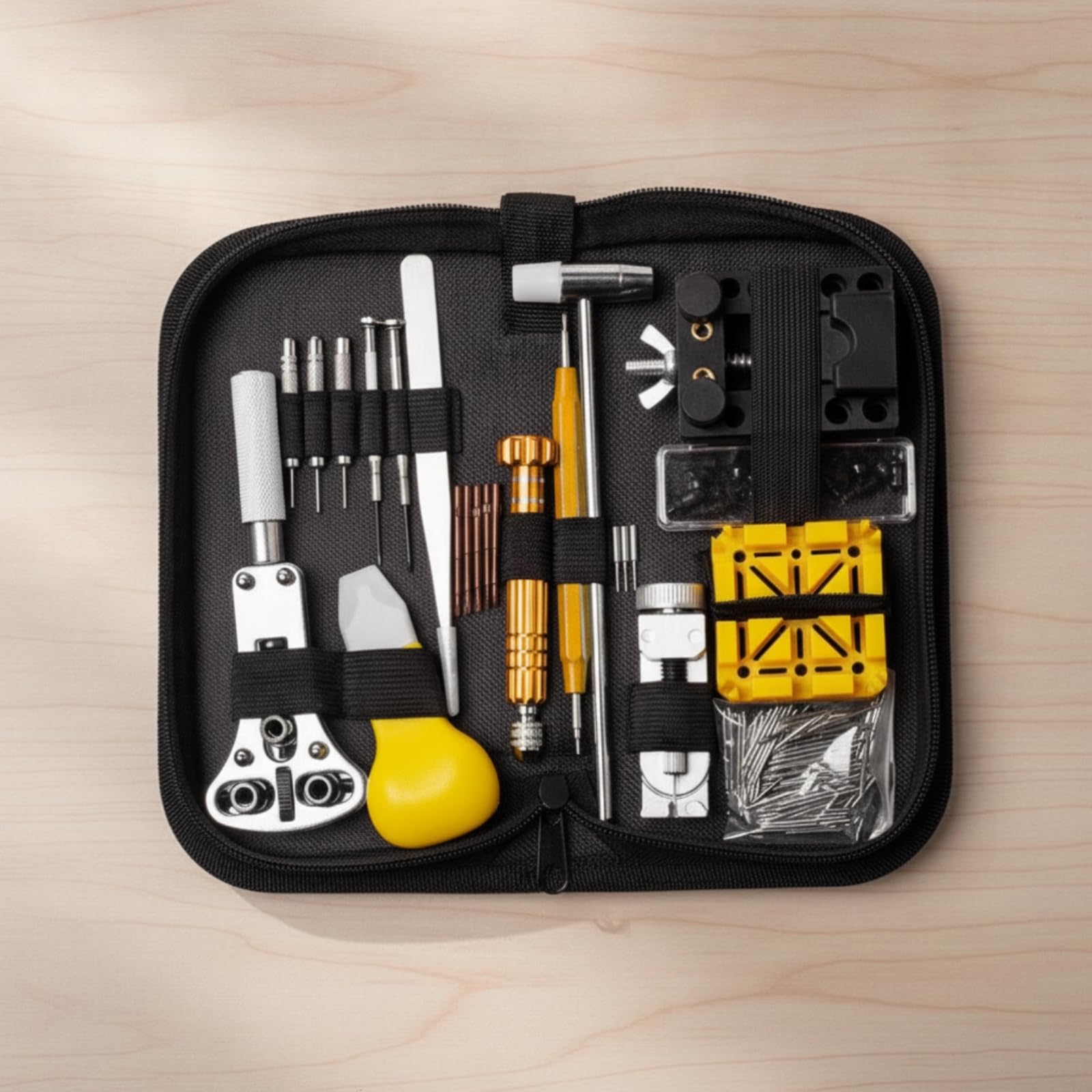 Gralara Kit Reparación Relojes con Estuche Portátil Completo Kit Reparación Relojes Multifuncional Herramientas para Relojeros