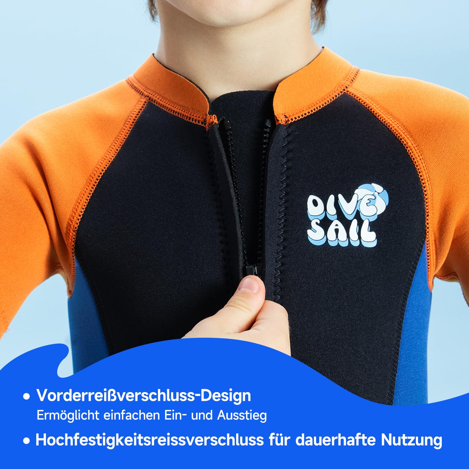 Short en néoprène pour enfant - 2,5 mm - En néoprène - Pour garçons et filles - Garde au chaud sur le devant - Pour la natation, la plongée en apnée, le surf, la plongée