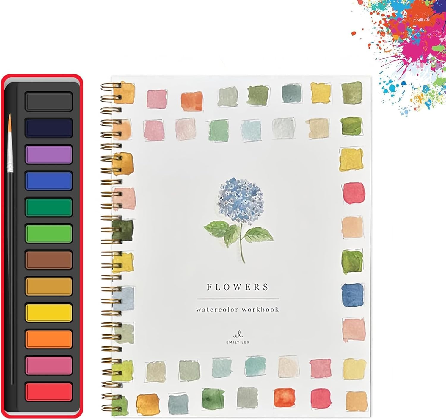 Hugs Garden Aquarell Workbook Herbst Serie - Mit 12 Farben & Pinsel Für Anfänger