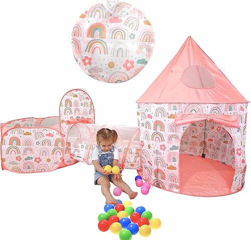 Juego de tienda de campaña de 3 piezas para niños pequeños de 1 a 3 años  Tiendas de campaña emergentes para niños con túnel de gateo  Diversión en