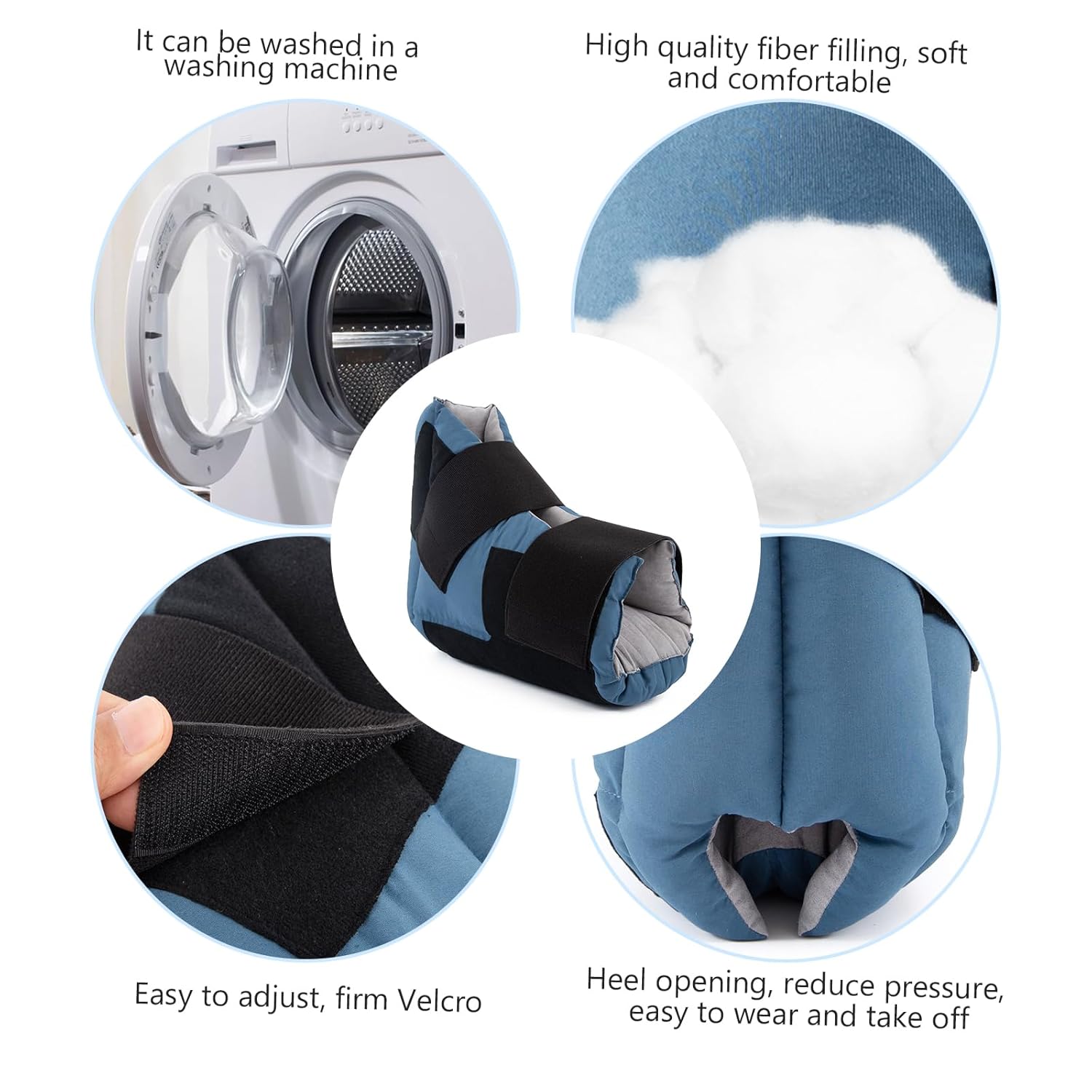 Heel Protectors Cushion for Pressure Sores, Heel Protector to Relieve Pressure from Sores and Ulcers,Adjustable Foot Ankle Pillow Support Boot Surgery Recovery Supplies for Bedridden Heel Pain Relief