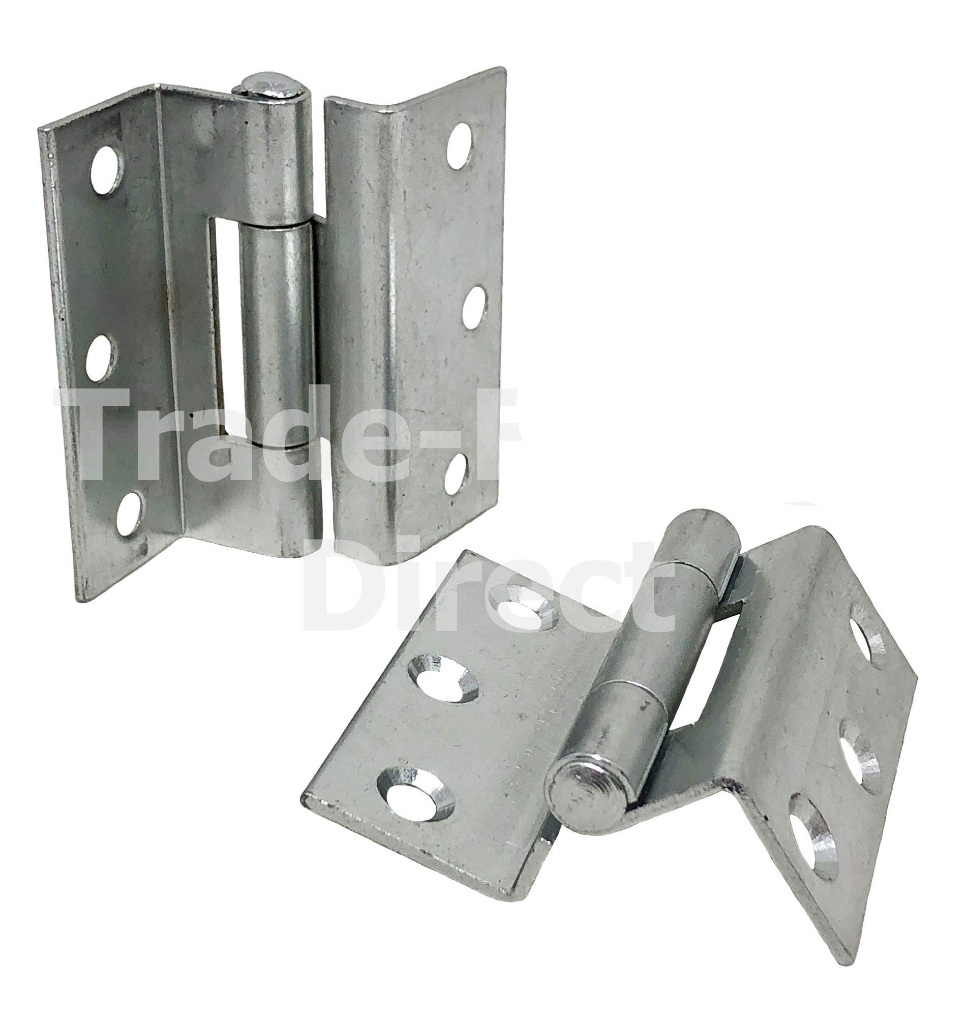 Veto Gold 1 X Pair - 63Mm X 58Mm Zinc Plated Stormproof Casement Hinges Rebated Cranked - 434105