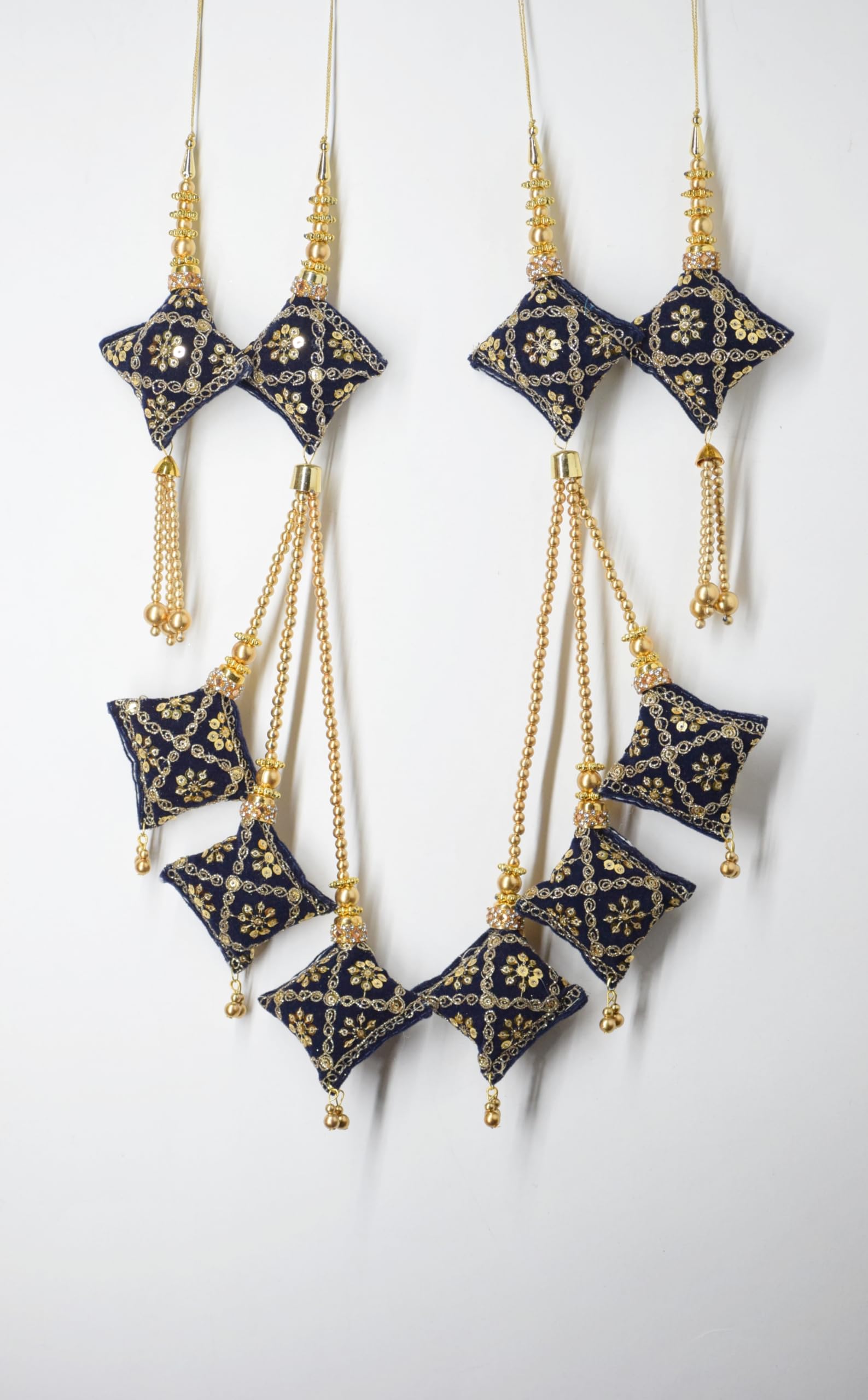 ethnic at ease Handmade Velvet Hanging Tassel latkan for Heavy Long Lehenga (Navy Blue, 4)-picture-37