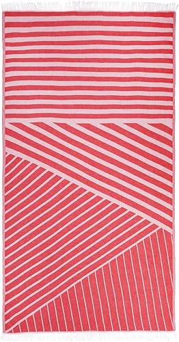 Barine Cross - Toalla de playa turca de alta calidad, de gran tamaño (37 x 65 pulgadas), repelente a la arena, secado rápido, 100% algodón turco