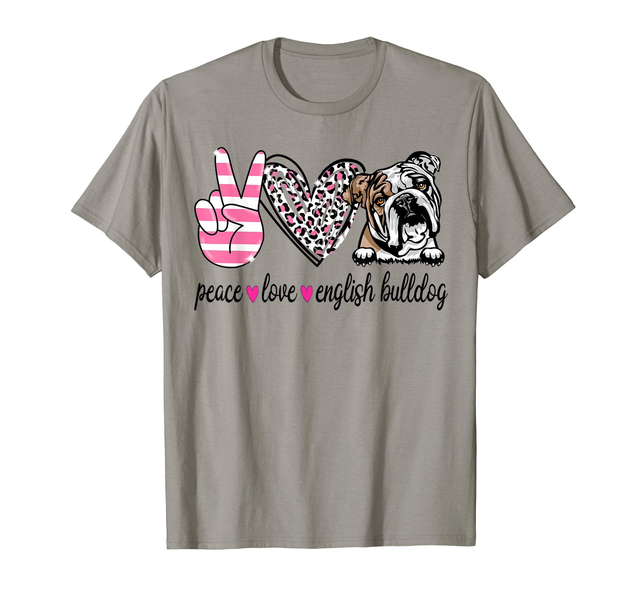 Peace Love English Bulldog Dog Lover Gift T-Shirt