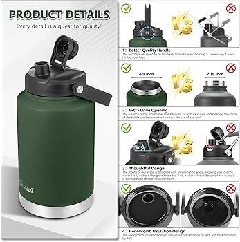 Amazon.com: SkyWell 1 Gallon Insulated Water Bottle with Handle