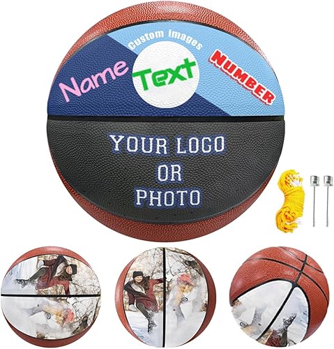 Baloncesto con foto personalizada, pelota de fútbol urbano de piel sintética personalizada, tamaño oficial 7 y 5, para interiores y exteriores,