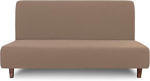 Easy-Going Funda de futón 100 % impermeabilidad doble, diseño jacquard elástico sin brazos, protector de muebles a prueba de fugas para niños,