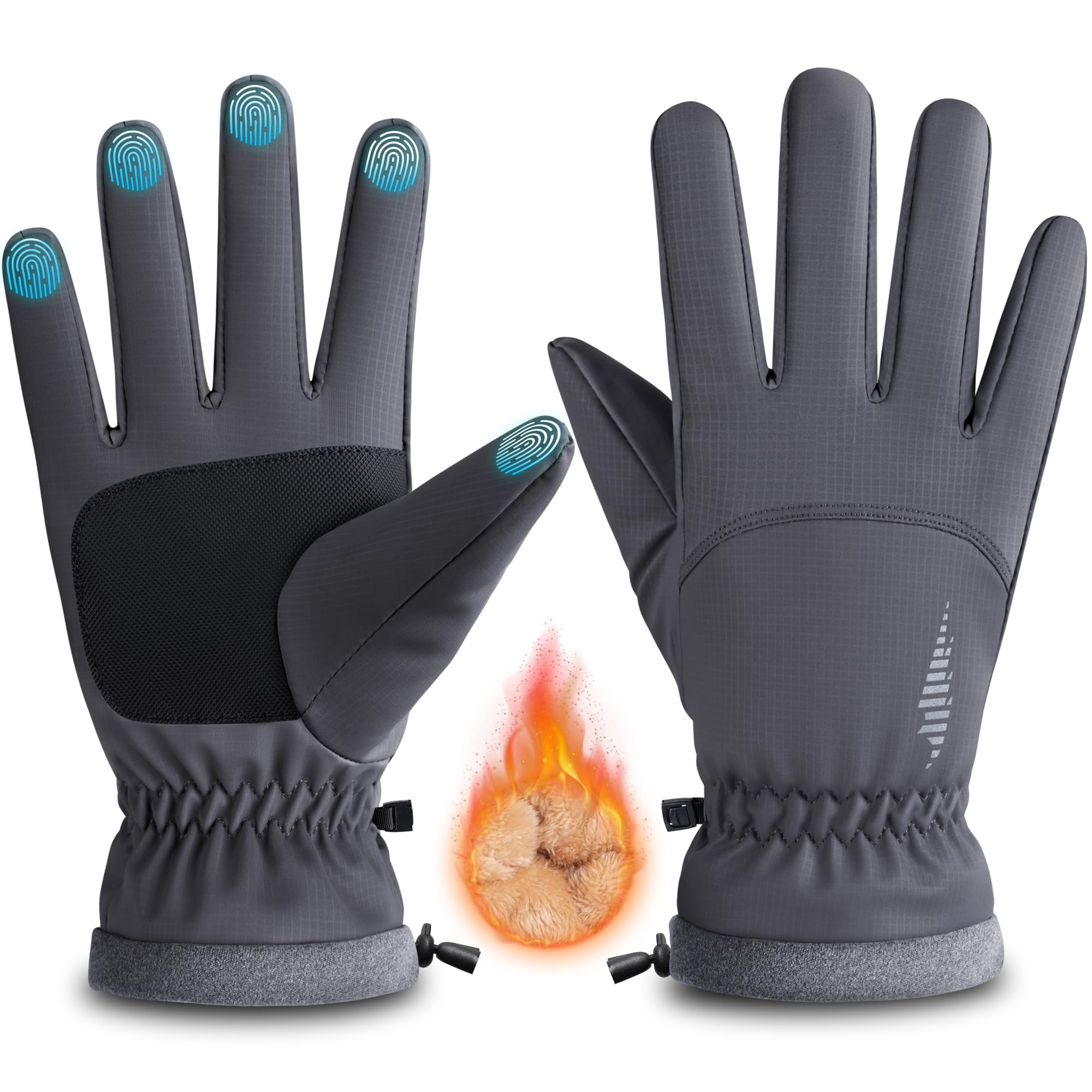rivmount Winterhandschuhe Thermo-Handschuhe Warme Touchscreen Skihandschuhe | Fahrradhandschuhe Anti-Rutsch Winddicht Wasserdicht Handschuhe für Laufen Skifahren Wandern Radfahren Motorrad Herren Damen