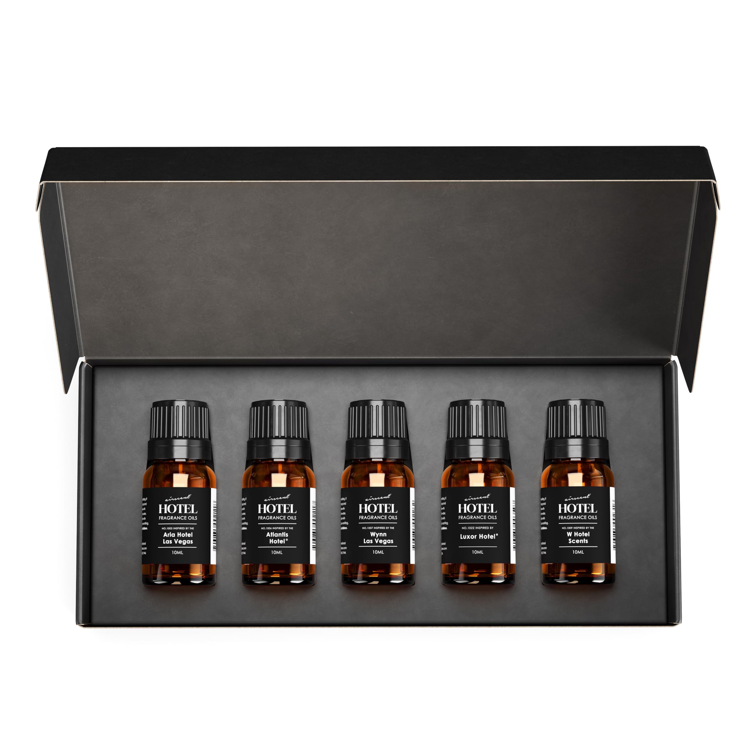AirScent Hotel Diffuser Oil Gift Set - Casino Royale Fragrances - 10 mL, 0.34 fl oz Fragrance Oil Gift Set - Inspired by The Aria, The Wynn, Luxor, The Atlantis Bahamas and The W Hotel Scents