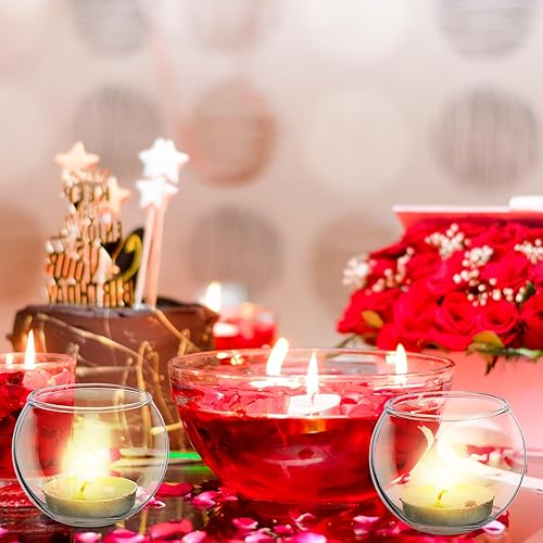 Miniatura 5 de Uiifan 36 Pcs Clear Votive Candle Holder 1.97'' x 2.17'' Bulk Glass Tea Lights Round for Wedding Candle Jars Holder for Wedding Table Centerpiece