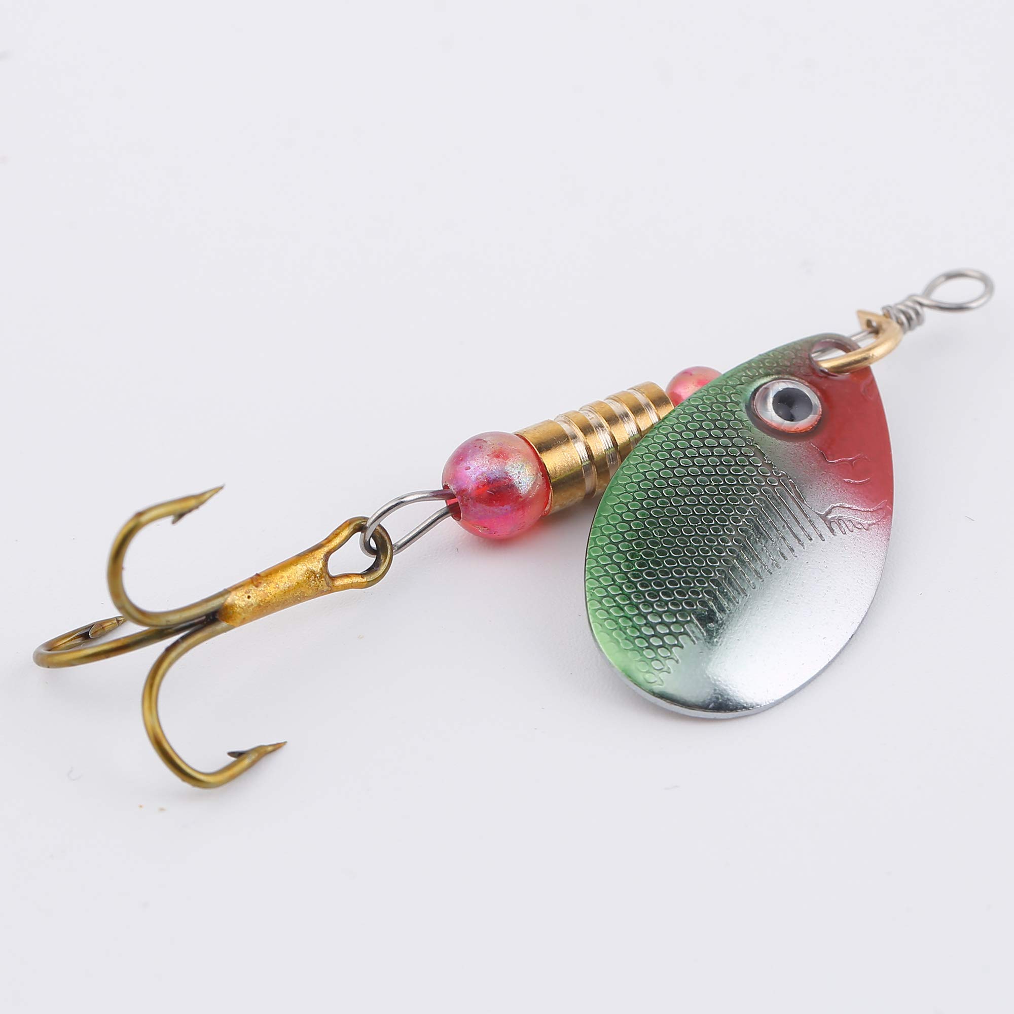 Juego de 24 cucharas de Pesca de Trucha, Percha para señuelos de Pesca de Metal, Cuchara giratoria metálica de Trucha, pincho de Pesca, carnívico