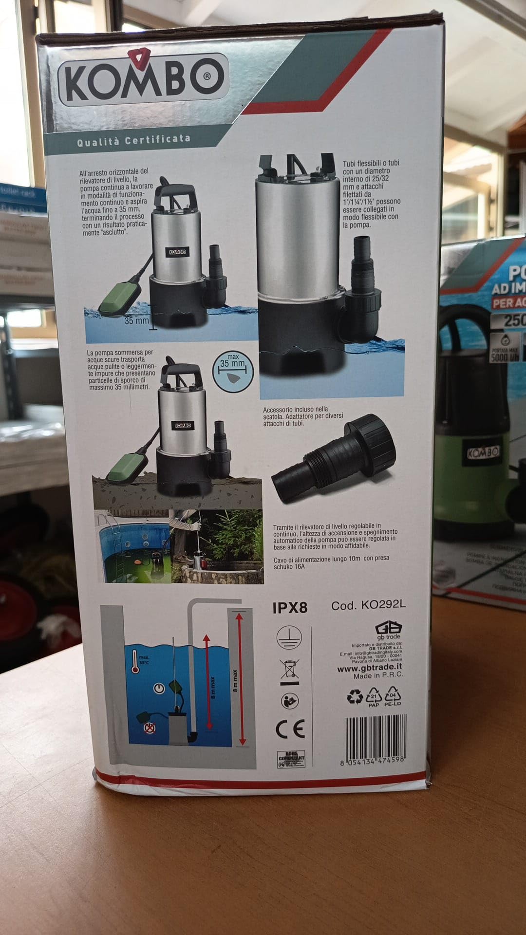 Pompa ad Immersione per Acque Scure in Acciaio Inox 750W