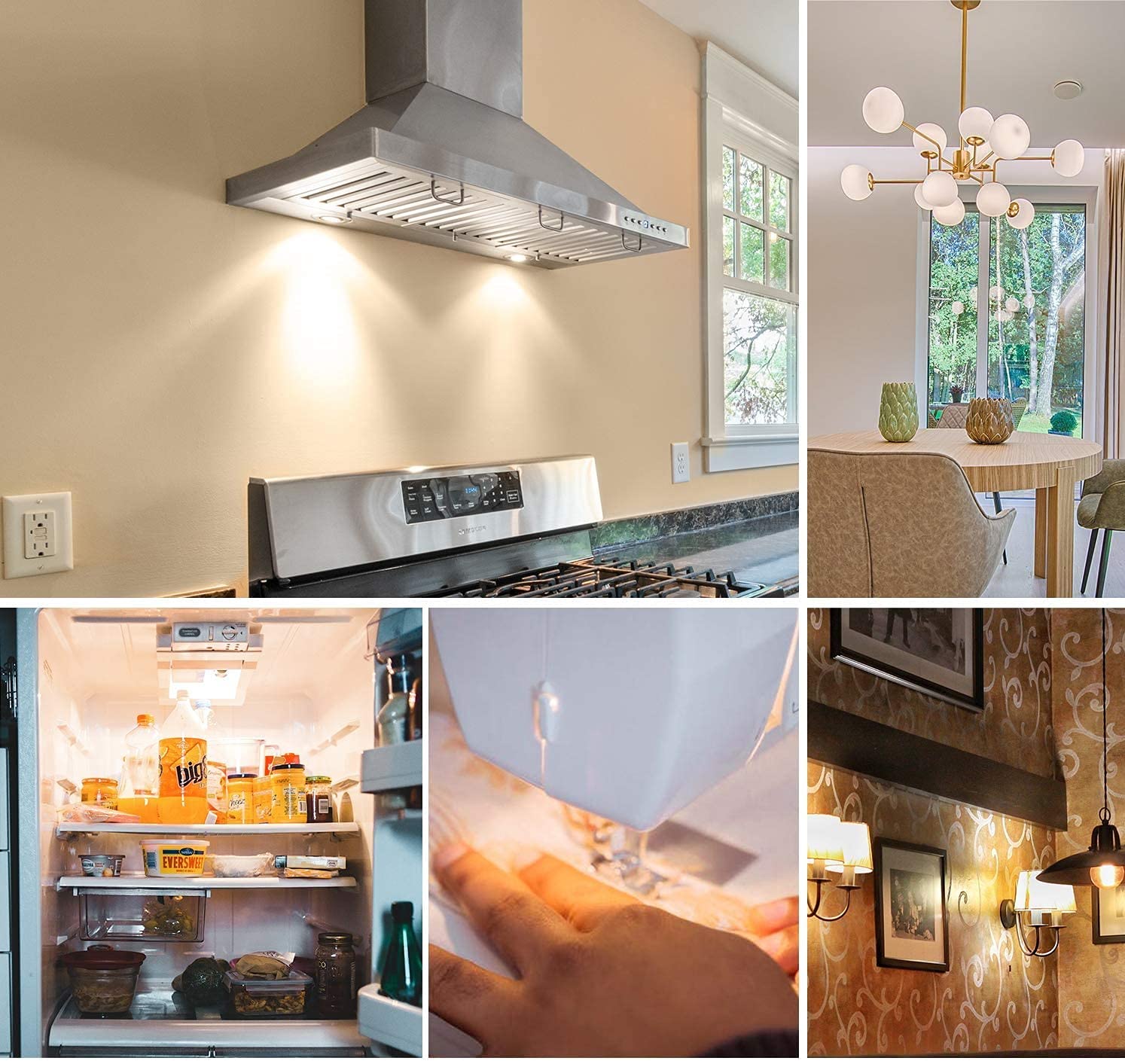 LAOYEHAOHE 7W LED Microwave & Fridge Bulbs (2-Pack) - Warm White E17 Base, Fits Whirlpool, LG, Kenmore, GE, Maytag & More
