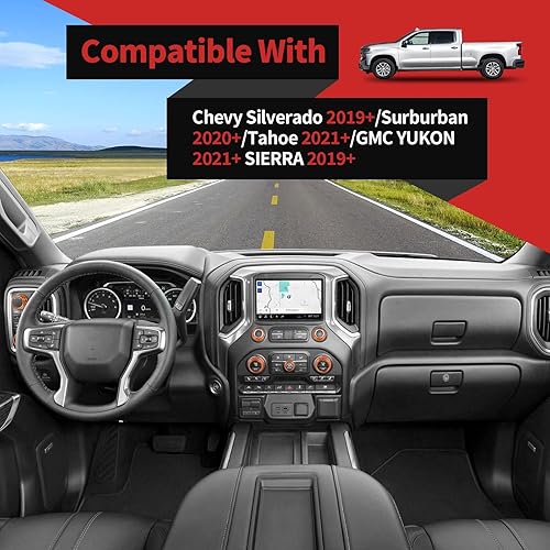 Miniatura 10 de Voodonala Silverado2019-2021 Juego de cubierta de anillo de interruptor central compatible con Chevy Silverado2019+Suburban2020+Tahoe2021+GMC Yukon