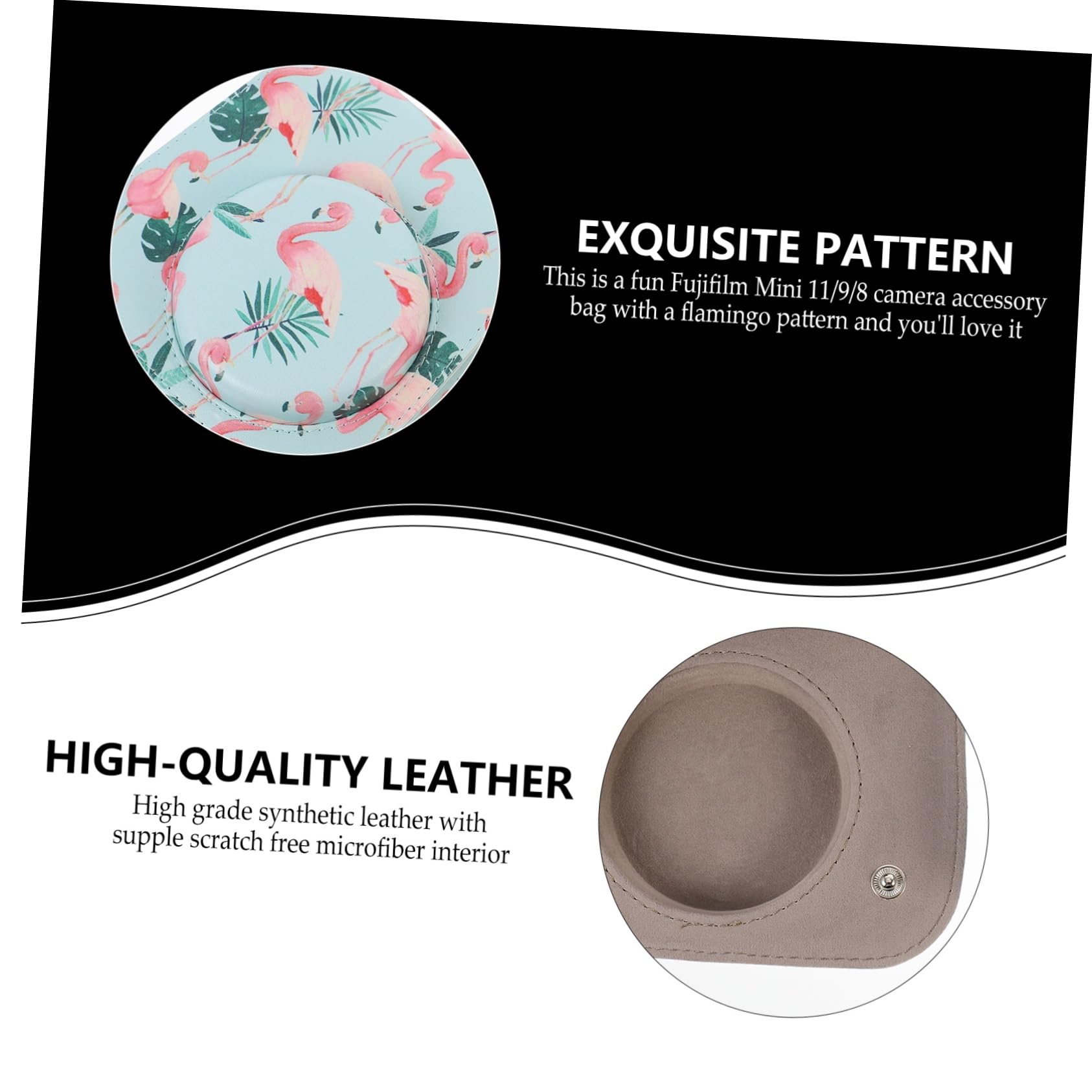 DOITOOL 2pezzi Custodia Per Fotocamera Istantanea Pu Flamingo Protettiva Compatibile Mini Per Shopping Escursioni e