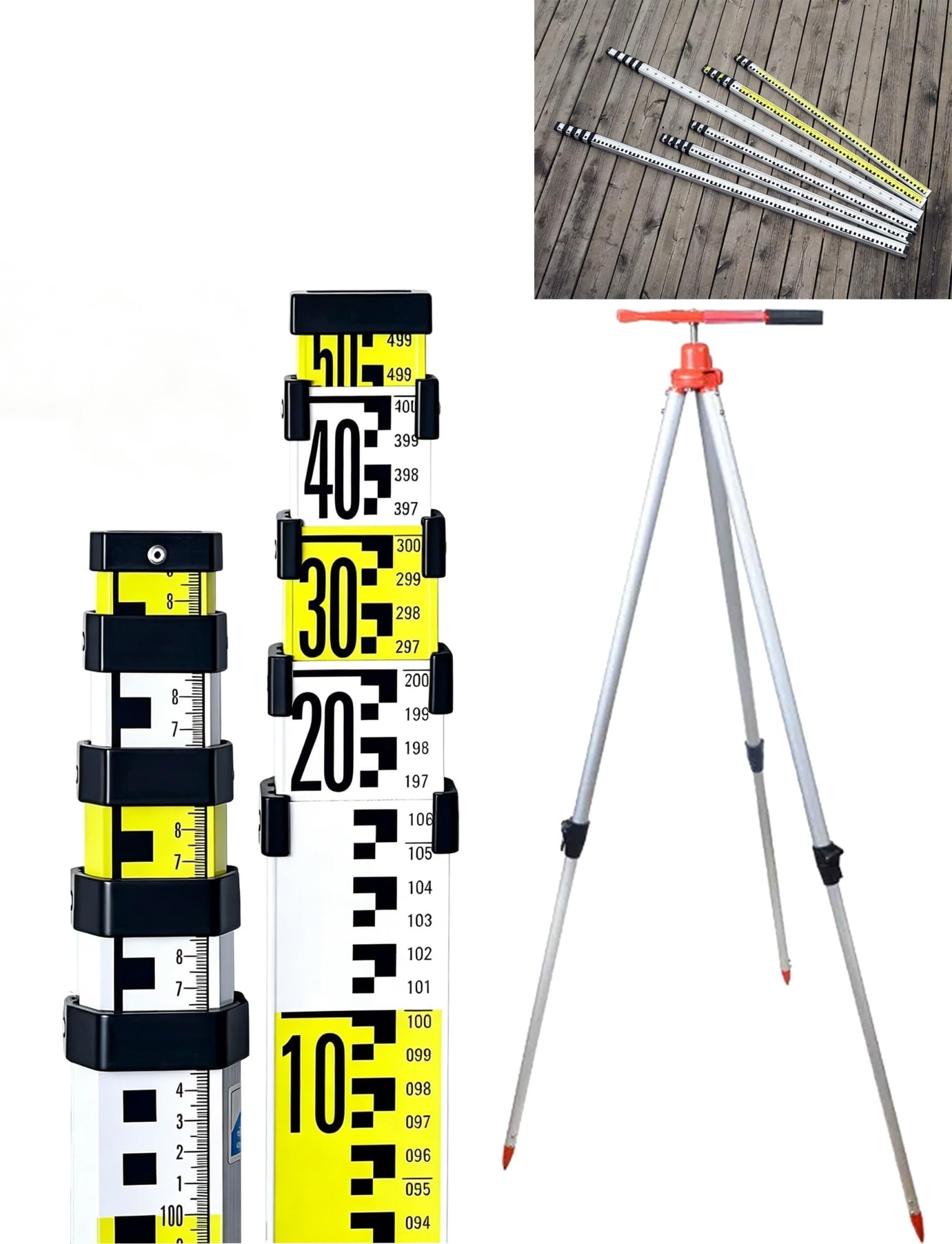 Bastón telescópico de Aluminio para topografía y construcción.