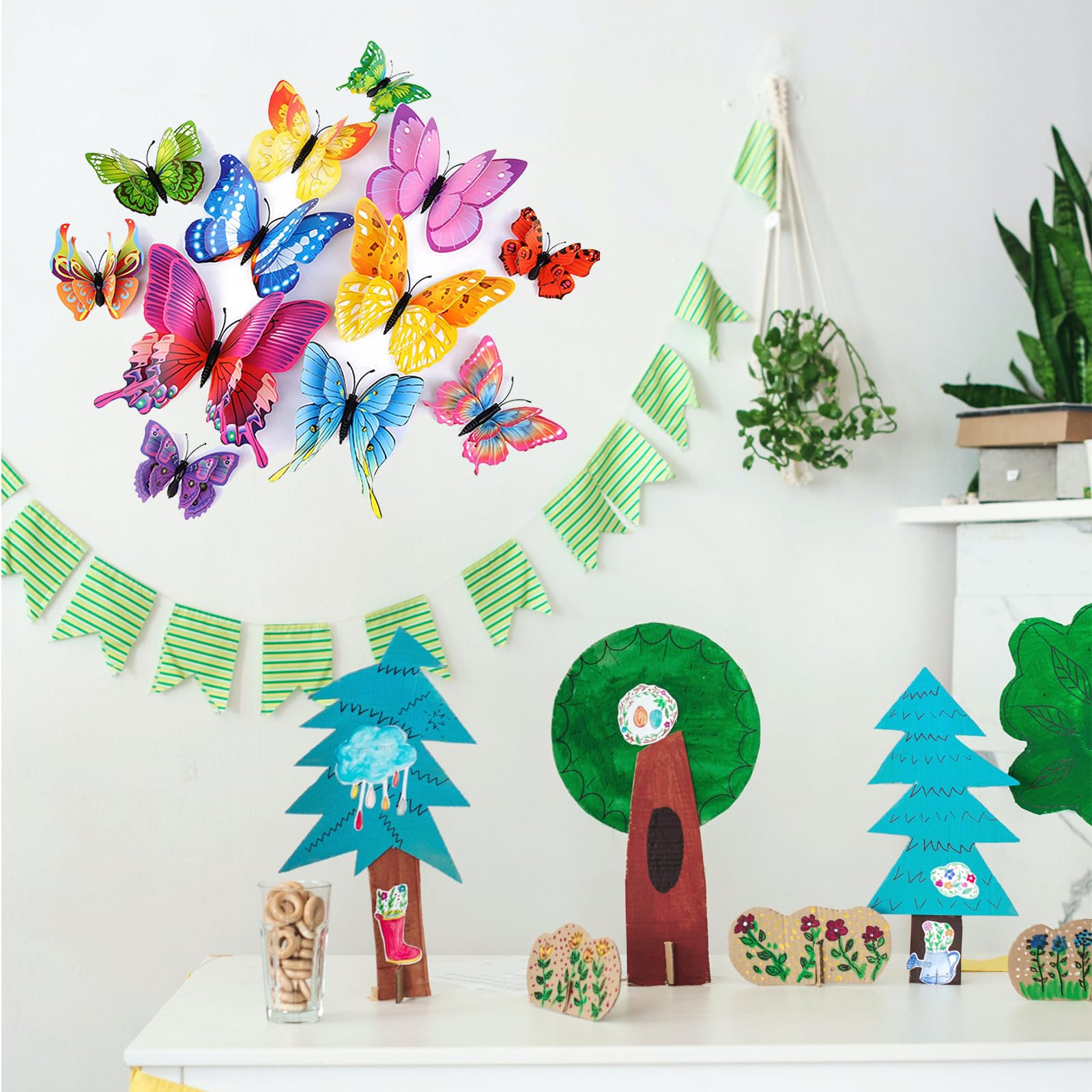 24 pezzi decorazione da parete con farfalle 3D con magneti, adesivi a farfalla, decorazione per feste, camera da letto, cameretta dei bambini, matrimonio e altro ancora