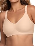 Women V Neck Wireless Bra Full Coverage Comfort Jelly Strip Bras Supportive Seamless Bralette