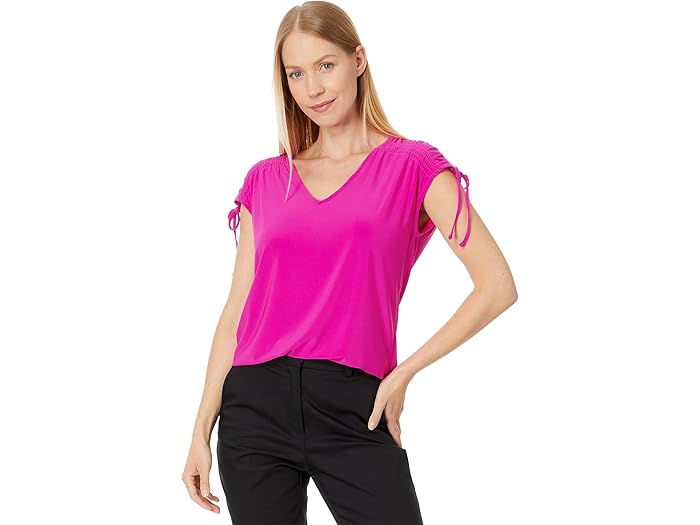 Slvlss V Neck With Shirring At Shoulders - Image 1