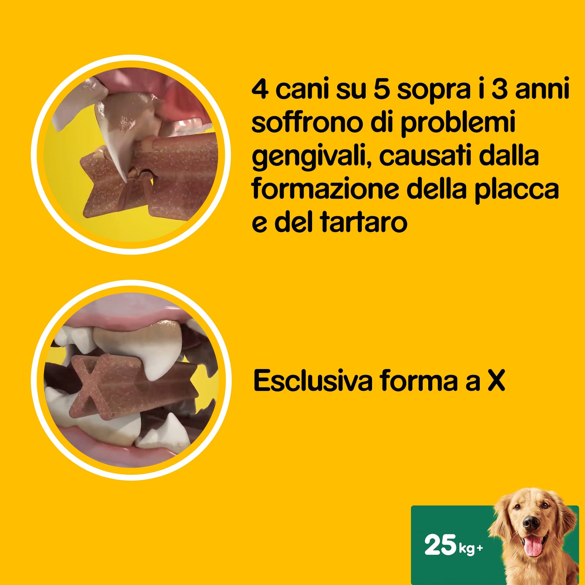 Pedigree Dentastix Snack per la Igiene Orale (Cane Grande +25 kg) 270 g 28 Pezzi - 4 Confezioni da 28 Pezzi (112 Pezzi totali)