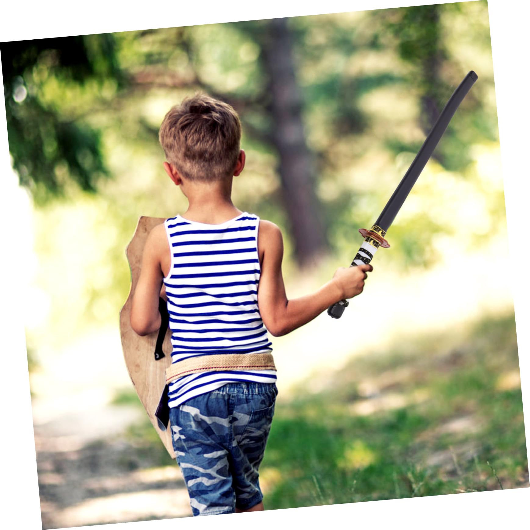SOLUSTRE Set 3 Spade Giapponesi Per Bambini Giocattoli Di Cosplay Spade Lunghe Leggere Per Bomboniere Feste Compleanno 8-12 Anni Costume Halloween Giochi Creativi