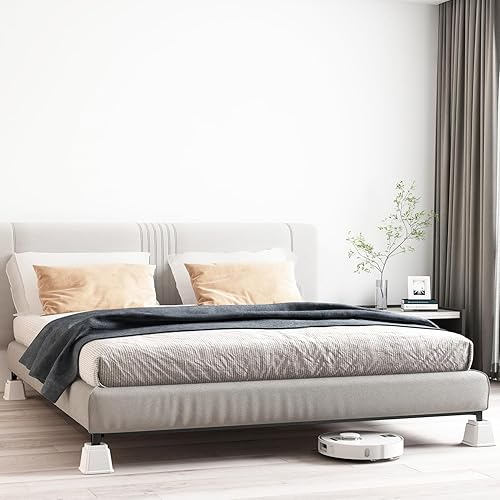 Miniatura 5 de Ahasolid Elevadores de cama resistentes de 4 pulgadas, elevadores de muebles para marco de cama, sofá, escritorio, silla, elevadores de hasta 1500