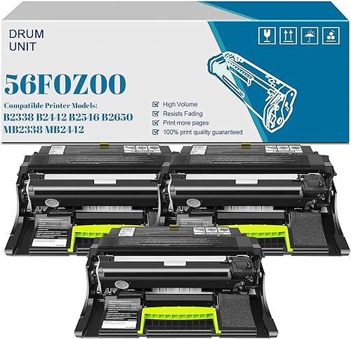 Miniatura 10 de Unidad de tambor de repuesto compatible para impresora Lexmark 56F0Z00 56F0ZA0 compatible con impresora B2338 B2442 B2546 B2650 MB2338 MB2442 (negro)