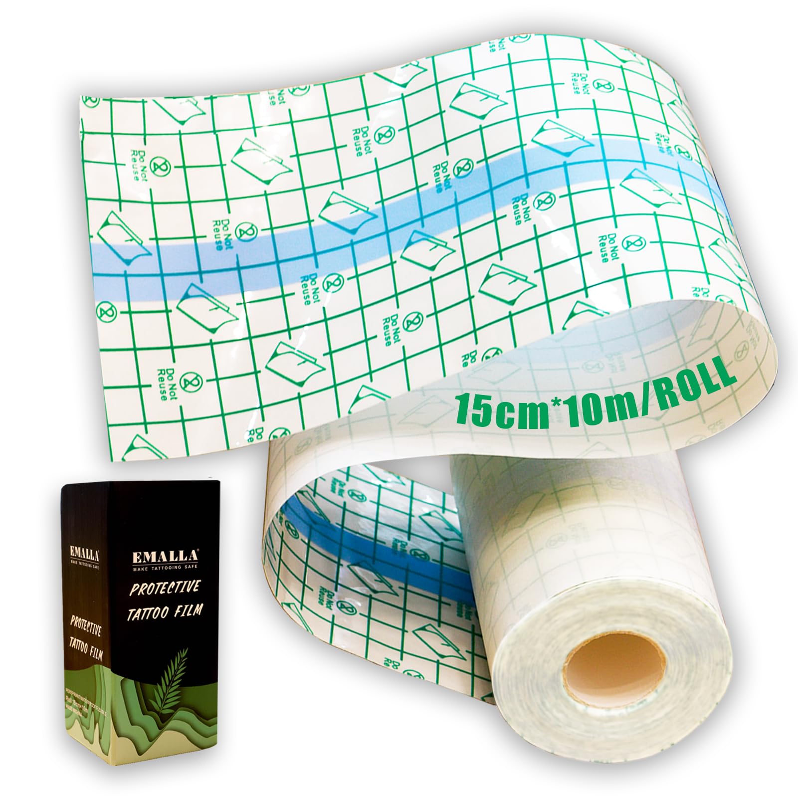 Pellicola per Tatuaggi - PEPAX 15cm x 10m Second Skin Tatuaggi PU Nastro Adesivo Impermeabile Nastro per Doccia Cerotto per Tatuaggi