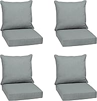 Vista 160 de Arden Selections Juego de cojines profundos para exteriores, 24 x 24 pulgadas, resistente al clima, a prueba de lluvia, resistente a la decoloración