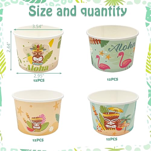 Miniatura 3 de CIEOVO Paquete de 48 tazas de papel de helado de animales de la selva de 9 onzas, cuencos desechables de safari en la selva, cuencos de postre para