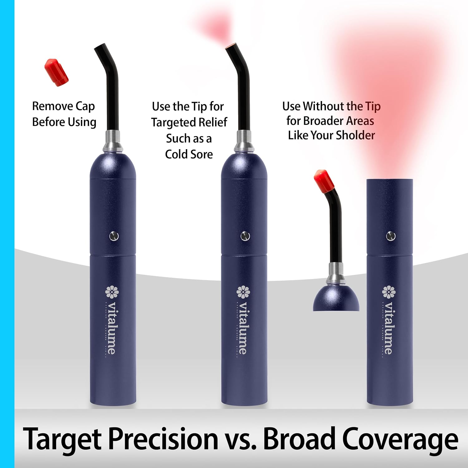 Red Light Therapy Wand for Cold Sore & Canker Sore Treatment  Handheld Laser Device for Face Blisters, Nose, Lips & Joint Pain  Infrared LED Lip Therapy Pen for Fast Relief