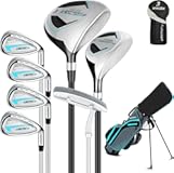 8 Pieces Complete Golf Club Set for Men Left or Right Handed – Mens Golf Clubs Full Set with Fairway Wood, Hybrid, Irons, Putter & Lightweight Bag – Beginner Friendly, Best Value, Distance & Accuracy