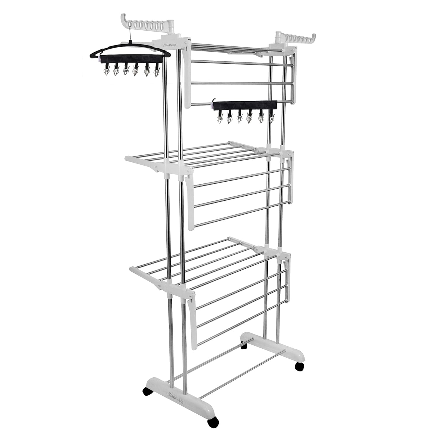 LIVINGBASICS 3 Layer Finest Clothes Stand for Drying/Cloth Drying Stand