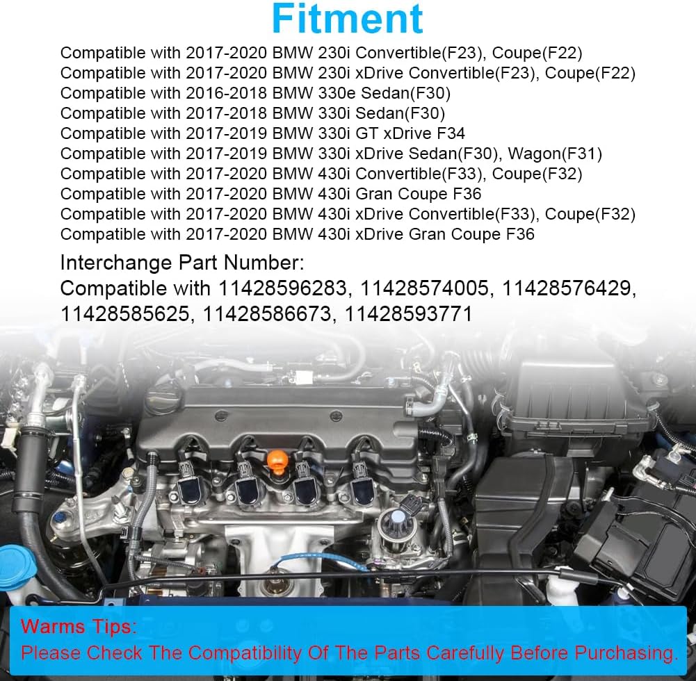 JDMON Engine Oil Cooler Filter Housing Replacement for 2017-2020 BMW 230i, 330e, 330i, 430i Compatible with 11428596283, 11428574005, 11428576429