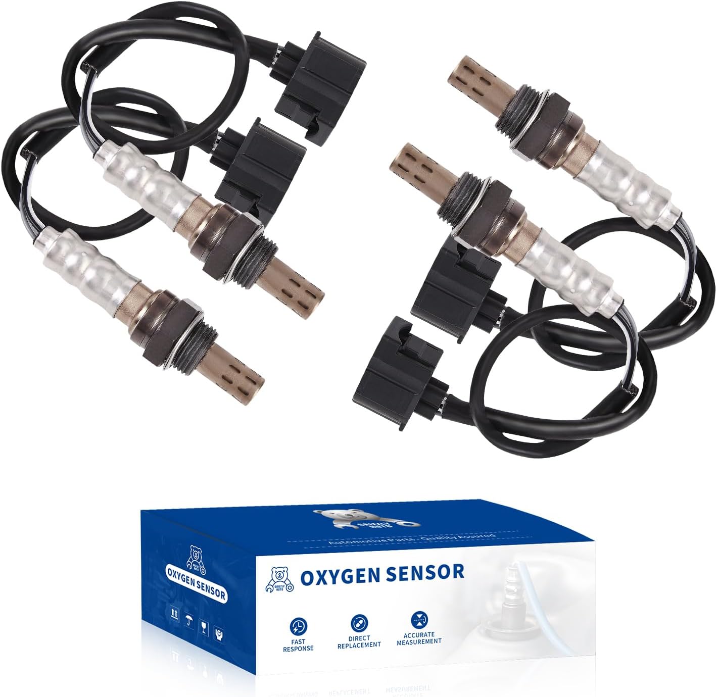 O2 Oxygen Sensor 56028994AA Upstream and Downstream Compatible with Dodge Dakota for Jeep Liberty Wrangler 2001 Grand Cherokee for Chry 2003 PT Cruiser 2.4L Replaces 56028994AB Set of 4