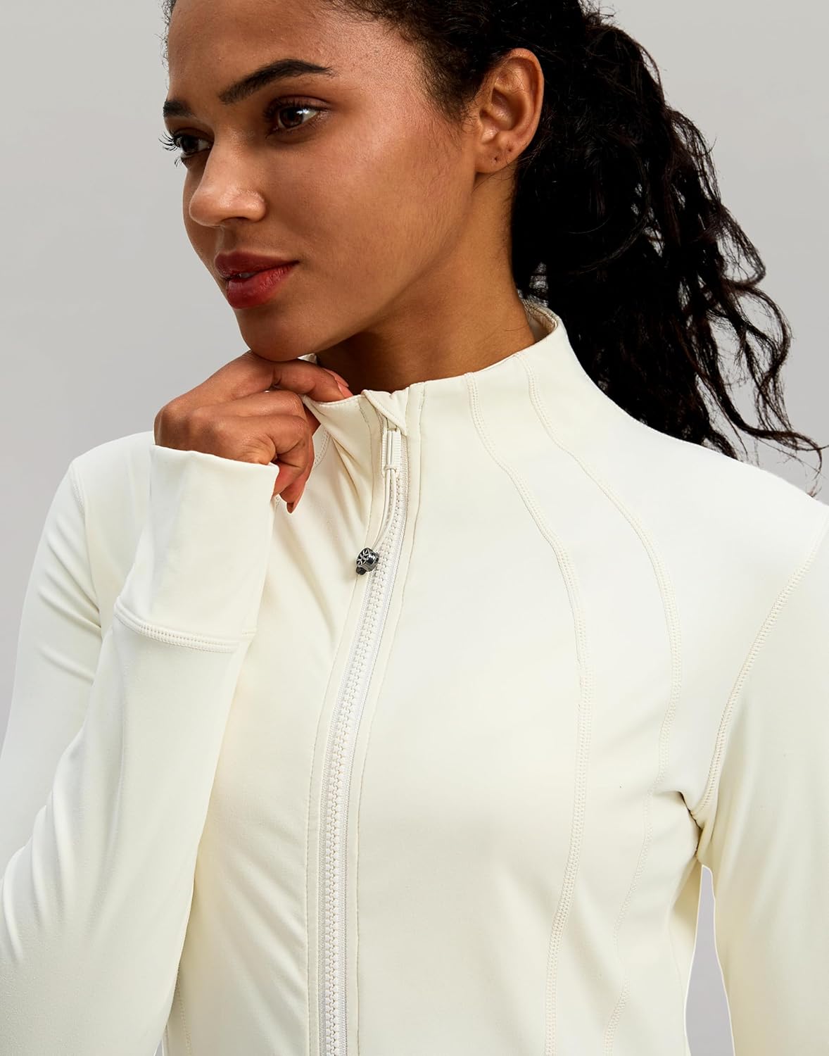 Women's Workout Jackets with 4 Pockets Zip Up Slim Fit Soft Fall Jacket for Yoga Running Athletic - Image 5